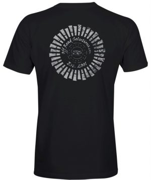 T-Shirt - Distressed Tire Logo - Back - Black